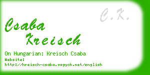 csaba kreisch business card